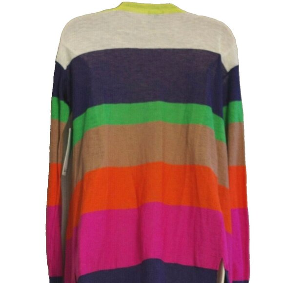 Splendid Cotton Linen Colorblock Open Asymmetrical Cardigan Size:S - Picture 3 of 5